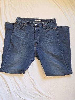 Levis RIBCAGE  Dark Blue Denim Jeans